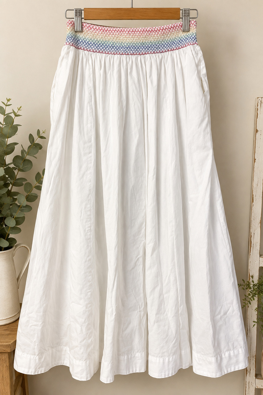 Abercrombie & Fitch For The Trevor Project Rainbow Smocked Maxi Skirt M